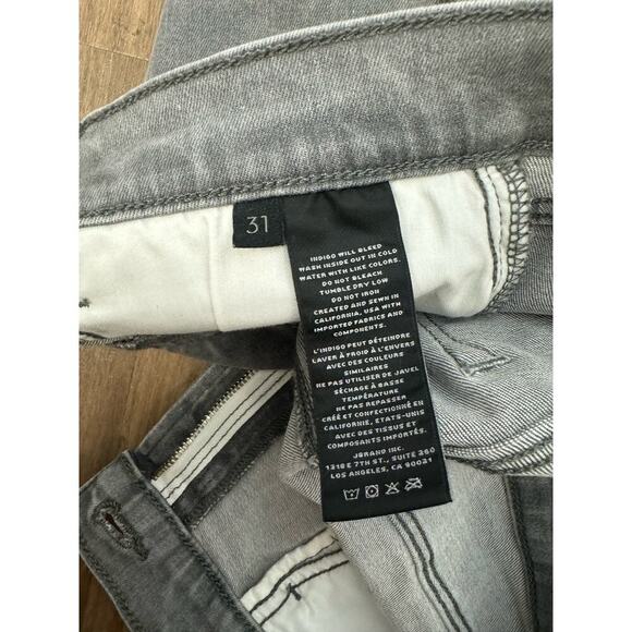 J Brand Gray Alana Distressed Cropped Skinny Jeans Sz 31 - Picture 3 of 4